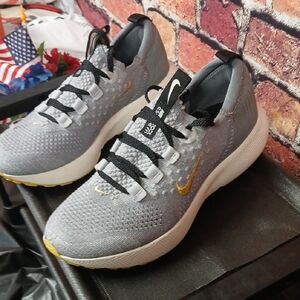 Nike Gray and Gold Athletic Sneakers